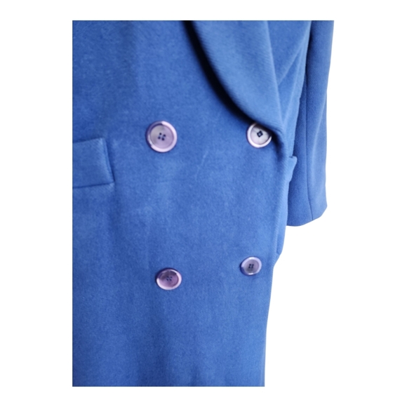 Vintage Christian Dior Royal Blue Pure Wool Coat Size 8 Double-Breasted FAIR - Picture 12 of 16